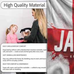Personalised Name England Flag Blanket Football Fan Gift Supporter Three Lions Sports Boys Bedroom Custom Decor Match Day - thumbnail 4
