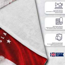 Personalised Name England Flag Blanket Football Fan Gift Supporter Three Lions Sports Boys Bedroom Custom Decor Match Day - thumbnail 2