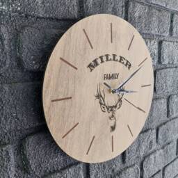 Personalized Engraved Wooden Wall Clock - Family Photo Gift - thumbnail 2