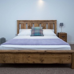 The Windsor Bed Frame Chunky Reclaimed Pine Wood With Loft End Footboard All Sizes Available Free UK Delivery. Extra Thick 4.5cm Slats - thumbnail 2