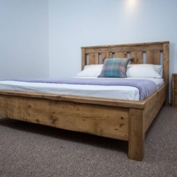 The Windsor Bed Frame Chunky Reclaimed Pine Wood With Loft End Footboard All Sizes Available Free UK Delivery. Extra Thick 4.5cm Slats - thumbnail 3