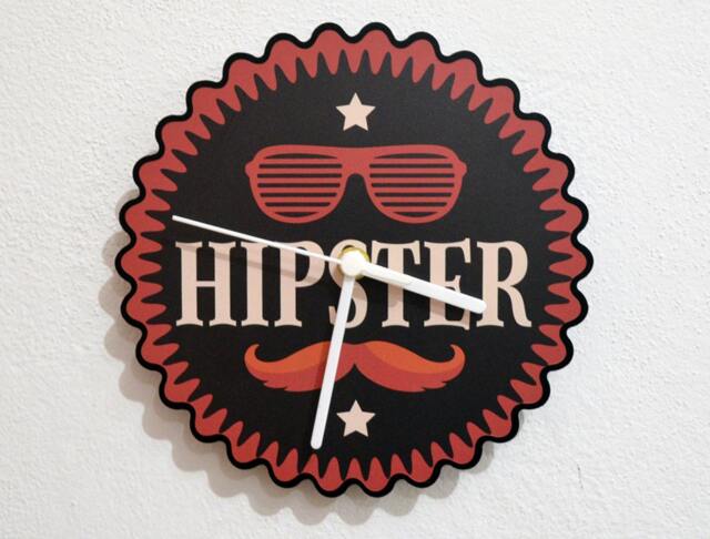 Hipster Badge - Wall Clock - image 1