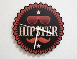 Hipster Badge - Wall Clock