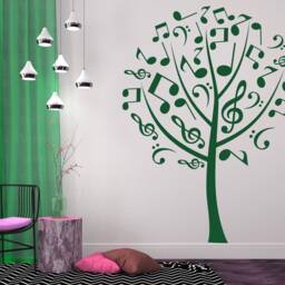 Tree Wall Decal, Music Notes Decor, Treble Clef Art, Musical Room Sticker, Band Teacher Gift, Lover Gifts - thumbnail 2