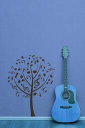 Tree Wall Decal, Music Notes Decor, Treble Clef Art, Musical Room Sticker, Band Teacher Gift, Lover Gifts - thumbnail 1