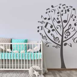 Tree Wall Decal, Music Notes Decor, Treble Clef Art, Musical Room Sticker, Band Teacher Gift, Lover Gifts - thumbnail 3