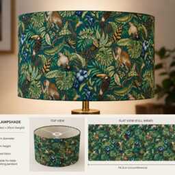 Congo Lagoon Jungle Drum Lampshade Ceiling Light/Table Lamp Pendant - thumbnail 2