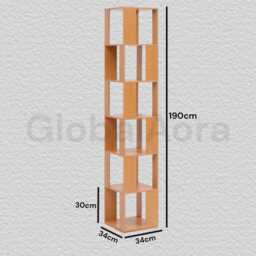 Rotating Bookshelf, 6 Tier Corner Bookcase For Small Spaces, Tall Slim Book Storage Organizer, 360 Display Shelf Living Room Library - thumbnail 2