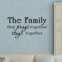 The Family That Prays Together Stays Christian Religious Vinyl Wall Art Decal Quote Home Decor Vwaq - thumbnail 1