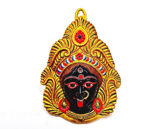 Large Rare Goddess Kali Maa/Mata - Durga Wall Hanging Face With Nose Ring - image 1