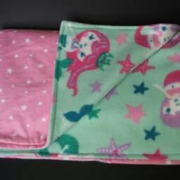 Mermaid Starfish Baby Blanket/Star Pink Teal Purple Aqua Lavender Girl Shower Gift Soft Fleece Flannel Nursery Crib Bed Lovey Little - thumbnail 3