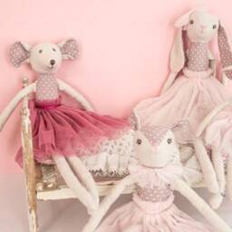Handmade Linen Deer Toy, Embroidered Heirloom Doll - thumbnail 3