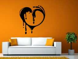 Heart Love Melting Dripping Ink Paint Water Room Wall Sticker Decal Vinyl Mural Decor Art L2434 - thumbnail 1