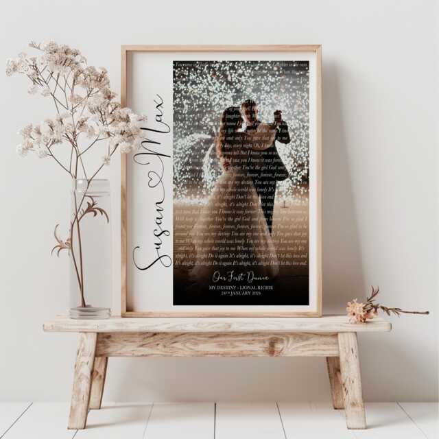 First Dance Lyrics Wall Art - Valentines Gift For Her Anniversary Husband Wife Couples - Paper Wedding - image 1