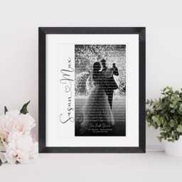 First Dance Lyrics Wall Art - Valentines Gift For Her Anniversary Husband Wife Couples - Paper Wedding - thumbnail 2