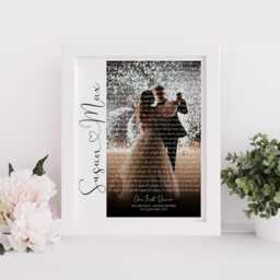 First Dance Lyrics Wall Art - Valentines Gift For Her Anniversary Husband Wife Couples - Paper Wedding - thumbnail 3