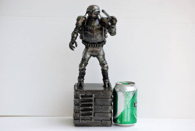 One-Of-A-Kind Metal Turtle Boy Sculpture, Industrial Fantasy D??cor, Birthday Gift For Him - image 1