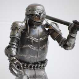 One-Of-A-Kind Metal Turtle Boy Sculpture, Industrial Fantasy D??cor, Birthday Gift For Him - thumbnail 2
