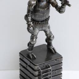 One-Of-A-Kind Metal Turtle Boy Sculpture, Industrial Fantasy D??cor, Birthday Gift For Him - thumbnail 4