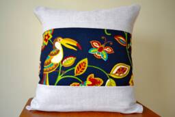 Vintage Duralee Fabrics Toucan Pillow - Great For Bedroom, Living Room, Kids Room - thumbnail 1
