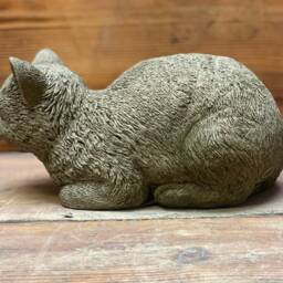 Stone Garden Small Sleeping Cat Kitten Memorial Statue Gift Ornament - thumbnail 3