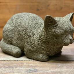Stone Garden Small Sleeping Cat Kitten Memorial Statue Gift Ornament - thumbnail 4