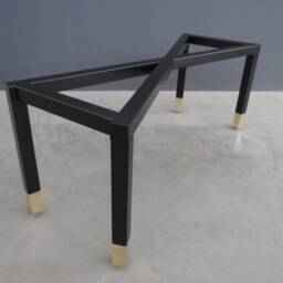 "Modern Brass - Steel Table Base - Customizable Dining 28'' H X 28"" W 72" - thumbnail 3
