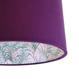 Mulberry Velvet Drum Light Shade, Palms Delight Lining - thumbnail 3