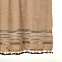 Orange Tan Indian Wool Throw Blanket, Handwoven Couch Coverlet With Heritage Bed Accent - Pravala - thumbnail 2