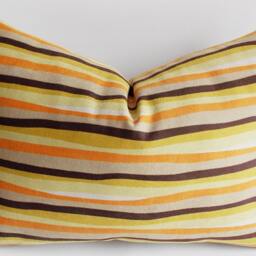 Velvet Decorative Pillow Cover 14'' X 20'' Lumbar Pillow Orange, Mustard Yellow, Brown, Cream - thumbnail 3