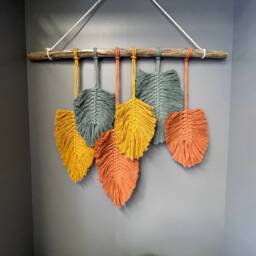 Macrame Feather Wall Hanging - Macrame Home Decor - thumbnail 2