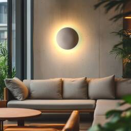 Ceramic Sconce, Round Minimalist Wall Light Fixture - Plug in Or Hardwired Sol - thumbnail 2
