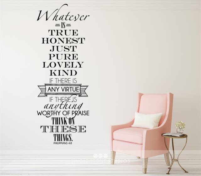 Philippians 48 Bible Verse Wall Decal - Christian Home Decor - image 1