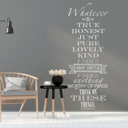 Philippians 48 Bible Verse Wall Decal - Christian Home Decor - thumbnail 3