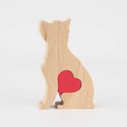 Cairn Terrier Wooden Figurine, Personalised Dog Memorial Keepsake, Engraved Love Heart Owner Mother's Day Gift - thumbnail 2