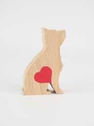 Cairn Terrier Wooden Figurine, Personalised Dog Memorial Keepsake, Engraved Love Heart Owner Mother's Day Gift - thumbnail 1