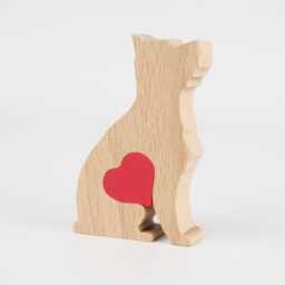 Cairn Terrier Wooden Figurine, Personalised Dog Memorial Keepsake, Engraved Love Heart Owner Mother's Day Gift - thumbnail 3