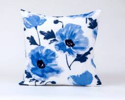 Kate Spade Floral Pillow Cover, Blue White Linen - thumbnail 1