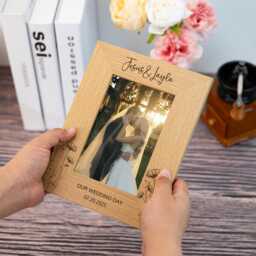 Personalized Wedding Frame Gift For Couple, Engaged Photo Friends, Wedding Picture Frames, Wedding Gifts Newlyweds - thumbnail 3
