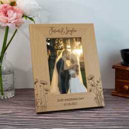Personalized Wedding Frame Gift For Couple, Engaged Photo Friends, Wedding Picture Frames, Wedding Gifts Newlyweds - thumbnail 2