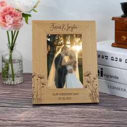 Personalized Wedding Frame Gift For Couple, Engaged Photo Friends, Wedding Picture Frames, Wedding Gifts Newlyweds - thumbnail 1