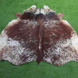 Brown & White Real Cowhide Rug-Brazilian Floor Area Rug-Exotic Hair On Cowhide-Western Decor-Luxury For Home Decor - thumbnail 3