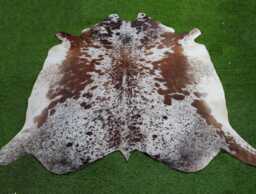 Brown & White Real Cowhide Rug-Brazilian Floor Area Rug-Exotic Hair On Cowhide-Western Decor-Luxury For Home Decor