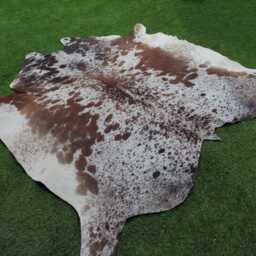 Brown & White Real Cowhide Rug-Brazilian Floor Area Rug-Exotic Hair On Cowhide-Western Decor-Luxury For Home Decor - thumbnail 2
