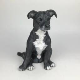 staffordshire Bull Terrier, Pet Memorial, Portrait, Dog Art, Gifts For Lovers, Clay Sculpture, Memorial - thumbnail 3