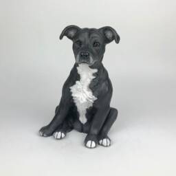 staffordshire Bull Terrier, Pet Memorial, Portrait, Dog Art, Gifts For Lovers, Clay Sculpture, Memorial - thumbnail 2