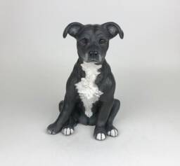 staffordshire Bull Terrier, Pet Memorial, Portrait, Dog Art, Gifts For Lovers, Clay Sculpture, Memorial - thumbnail 1
