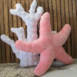 Coral Reef Pillow Chenille Nautical Decor - thumbnail 4