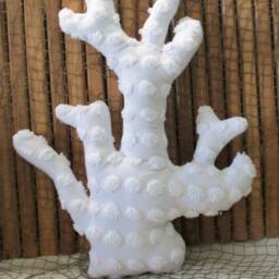 Coral Reef Pillow Chenille Nautical Decor - thumbnail 2
