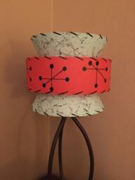 Mid Century Vintage Style Tapered 3 Tier Fiberglass Lamp Shade Starburst Atomic Tng/Sf - thumbnail 3